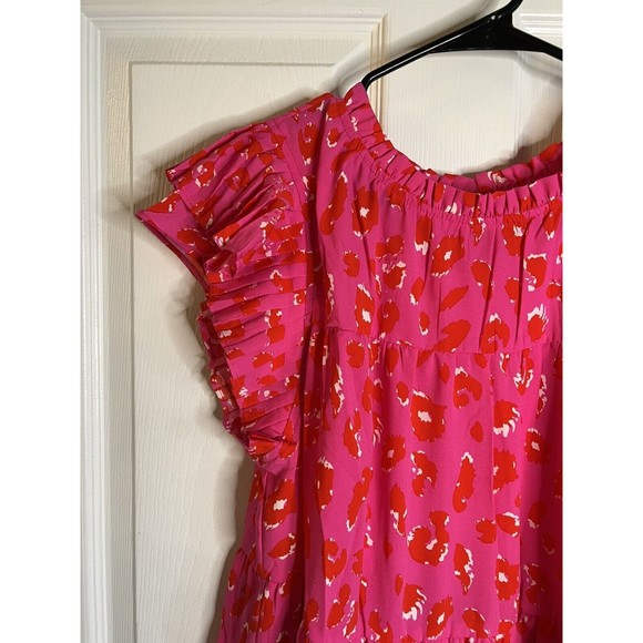 Women’s Pink Leopard Print Sleeveless Dress Size 1X NWOT - Picture 4 of 10